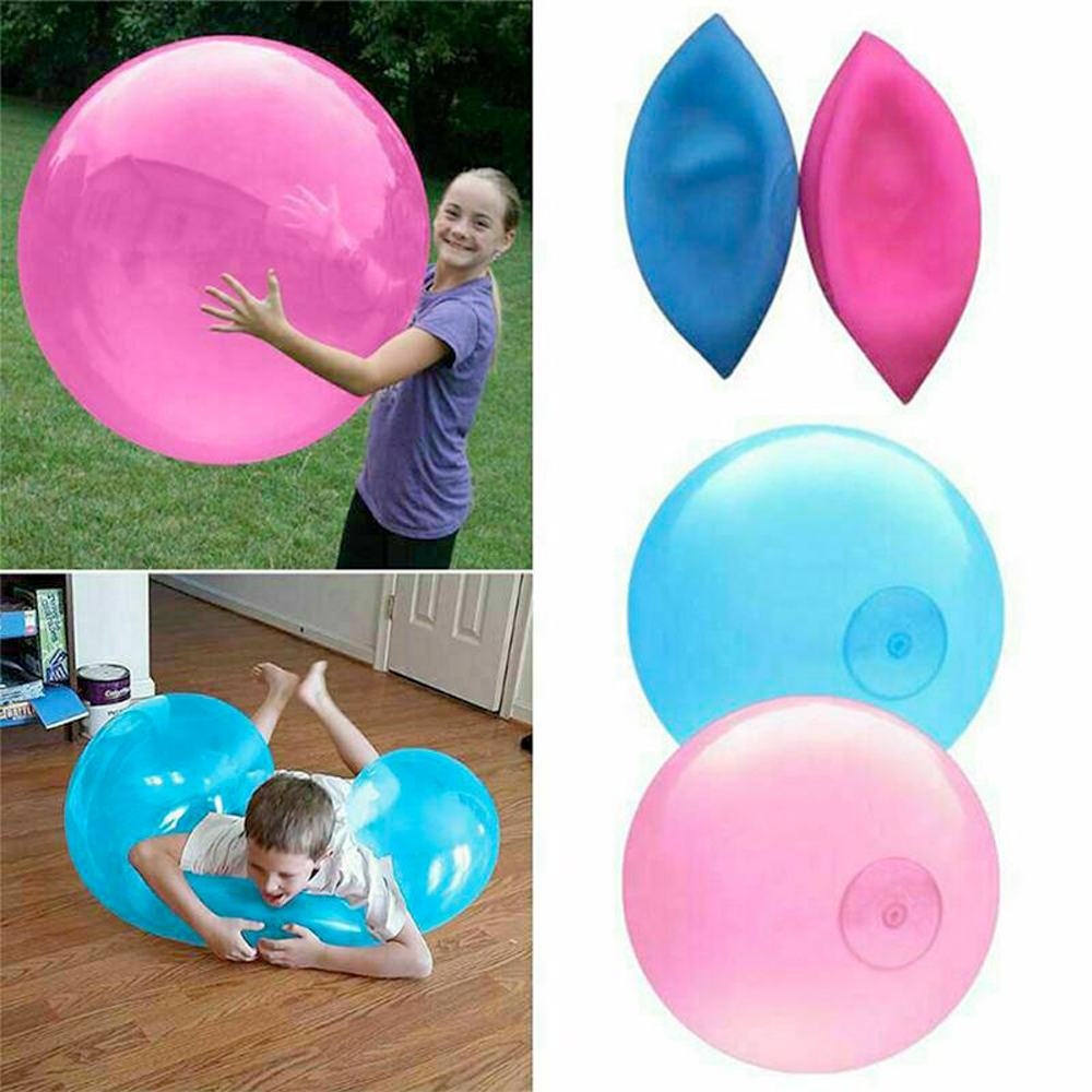 Kids World Gumová koule Bubble Ball 2v1 80 cm, modrá