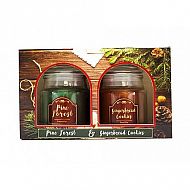 Vánoční vonná svíčka Pine Forest + Gingerbread Cookies, 2 x 85 g